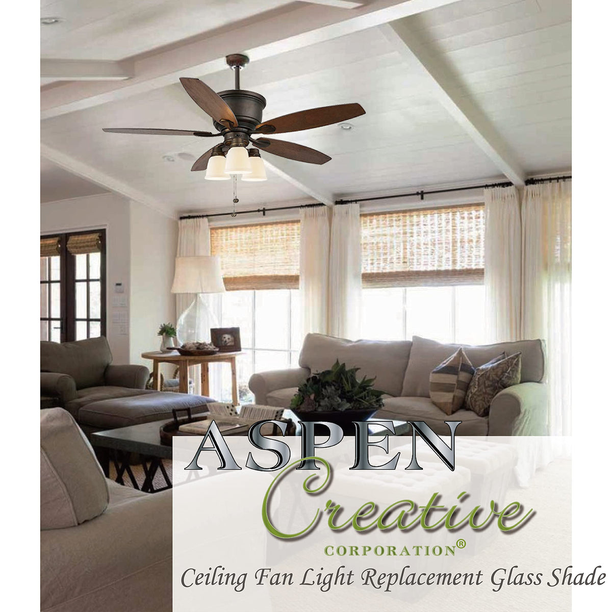 Aspen Creative 23127-4 clear bell shade for versatile lighting.
