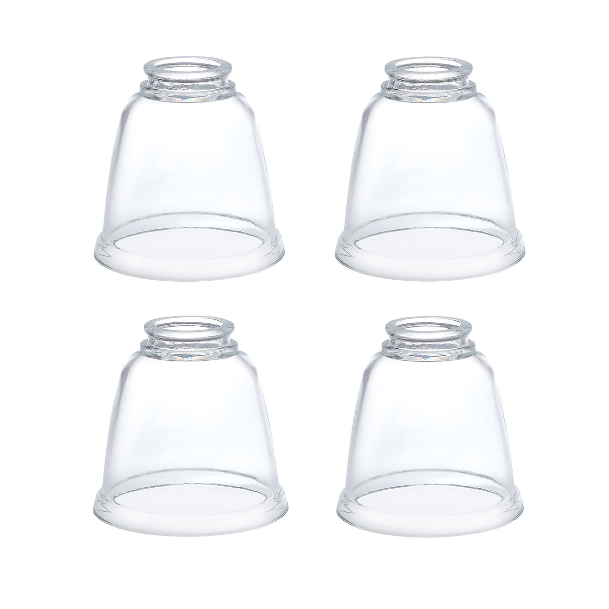 Aspen Creative 23127-4 clear glass bell shade for ceiling fixtures.