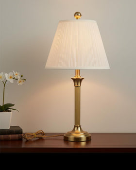 Aspen Creative mushroom pleated white shade enhances décor texture