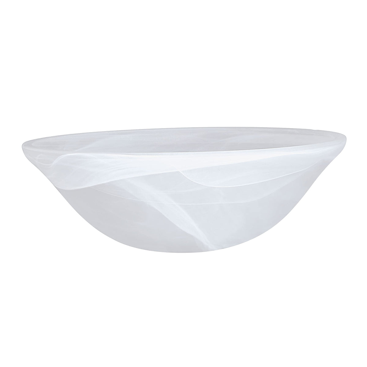 Aspen Creative alabaster glass shade for torchiere lamp provides a warm, diffused glow.