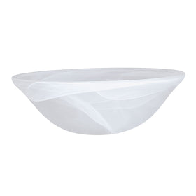 Aspen Creative alabaster glass shade for torchiere lamp provides a warm, diffused glow.
