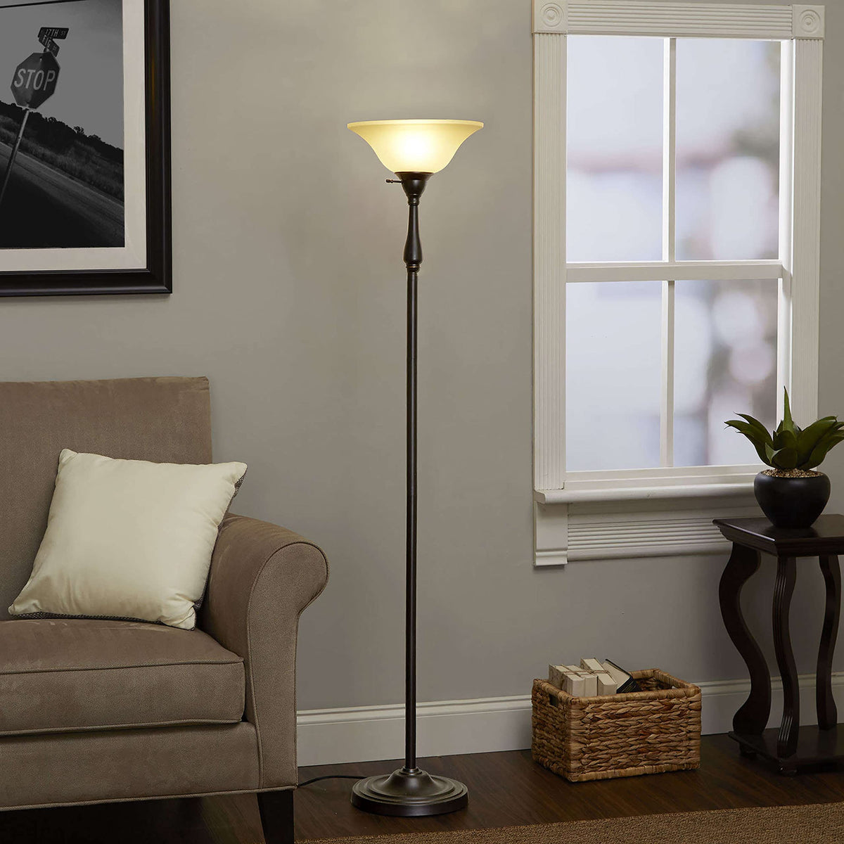 Aspen Creative alabaster shade showing 1-5/8-inch center hole fitting.