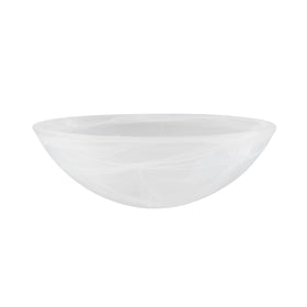 Aspen Creative alabaster shade for torchiere with warm ambient glow.