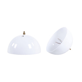Aspen Creative clip-on dome shade in white; easy clip-on setup for quick lamp refresh.