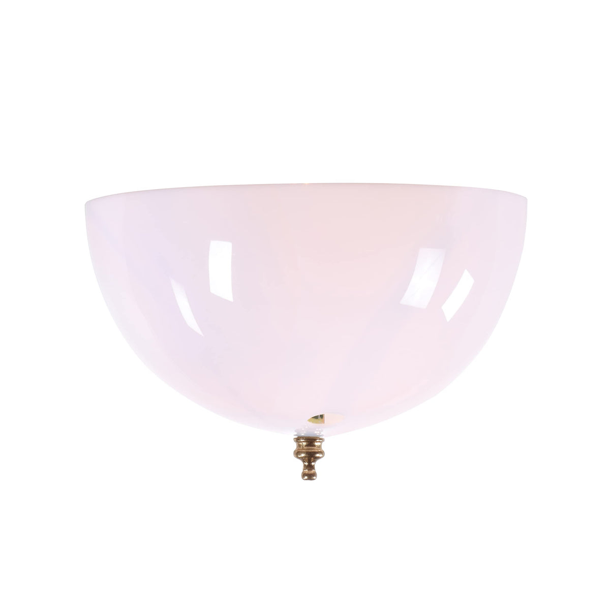Aspen Creative white dome shade with brass clip-on fitter for secure attachment.