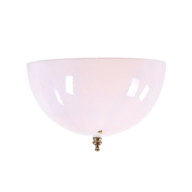 Aspen Creative white dome shade with brass clip-on fitter for secure attachment.