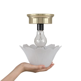 Two-pack tulip shades for coordinating lighting in multiple rooms