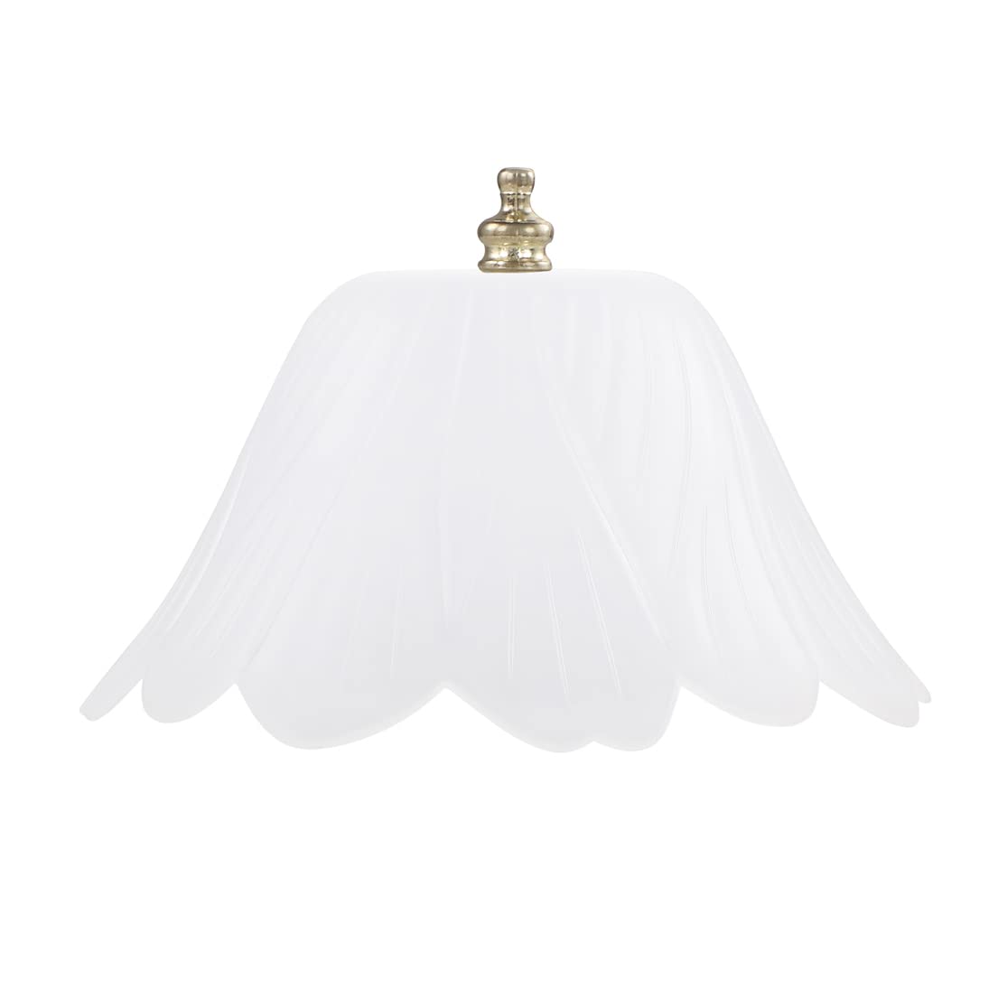 Durable white acrylic shade adds soft ambient light