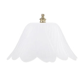 Durable white acrylic shade adds soft ambient light