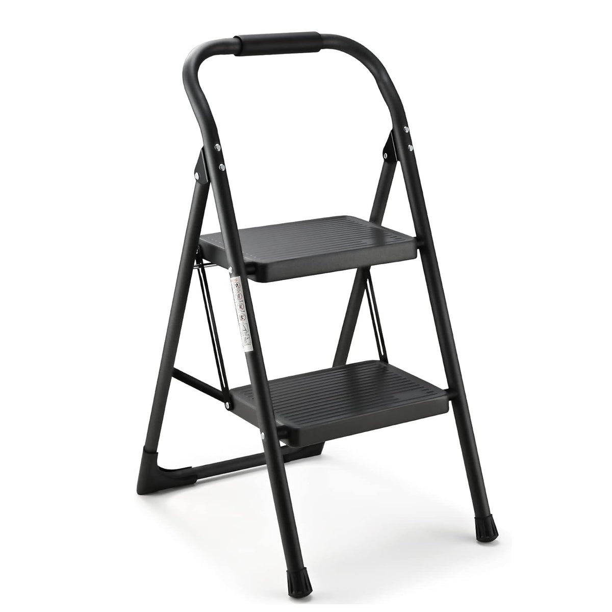 ASPERLAD 2-Step Folding Stool opened for easy access and steady reach.