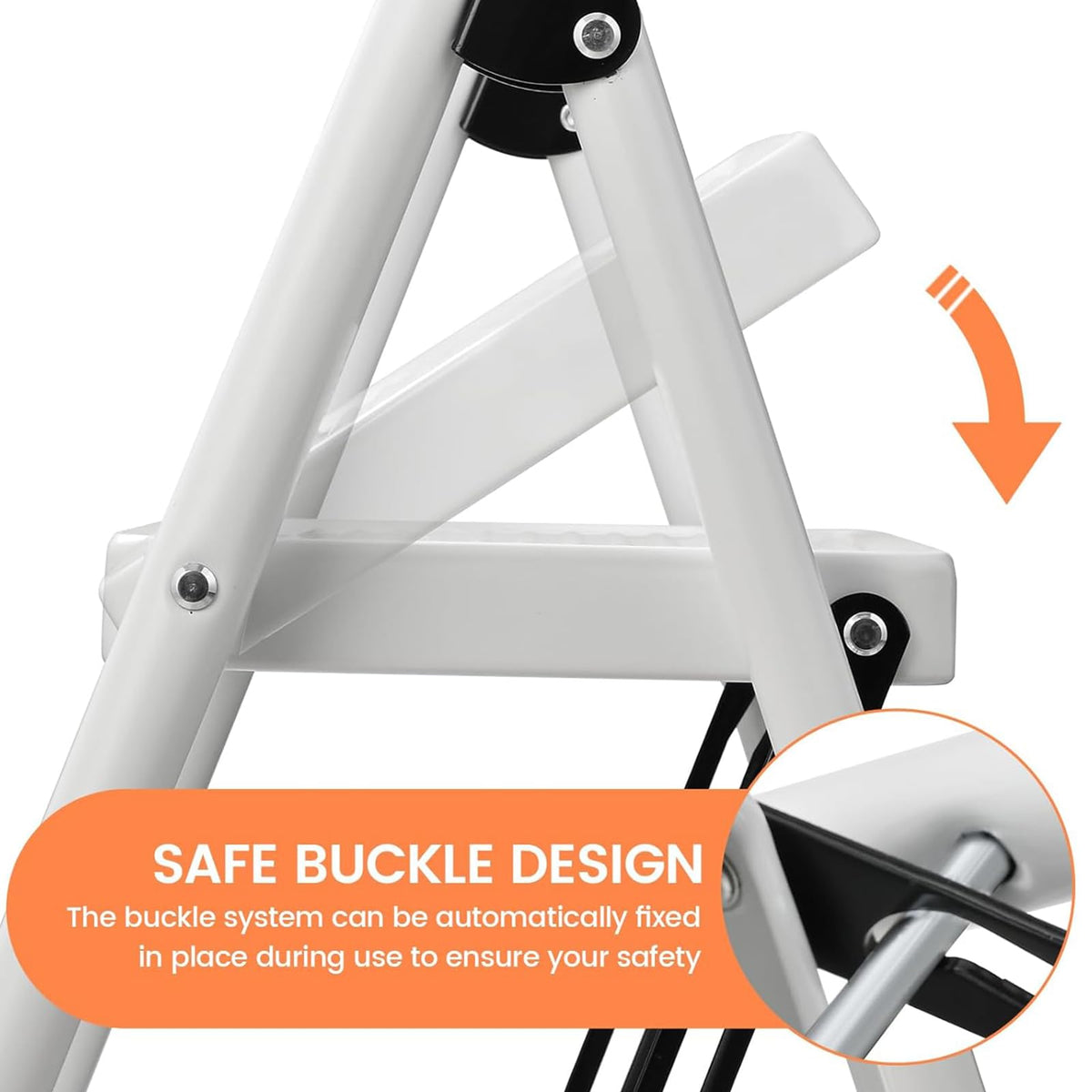 ASPERLAD 2-Step folding stool folded compact for storage