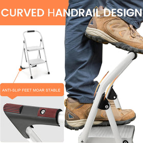 ASPERLAD 2-Step stool lightweight steel frame for easy transport
