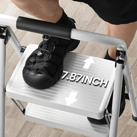 ASPERLAD 2-Step stool wide pedal for safe access to high shelves