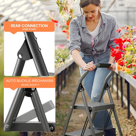 ASPERLAD foldable ladder stores easily in small spaces.