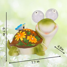 ASTRAEUS solar turtle with flowers and eyes provides warm decorative lighting.