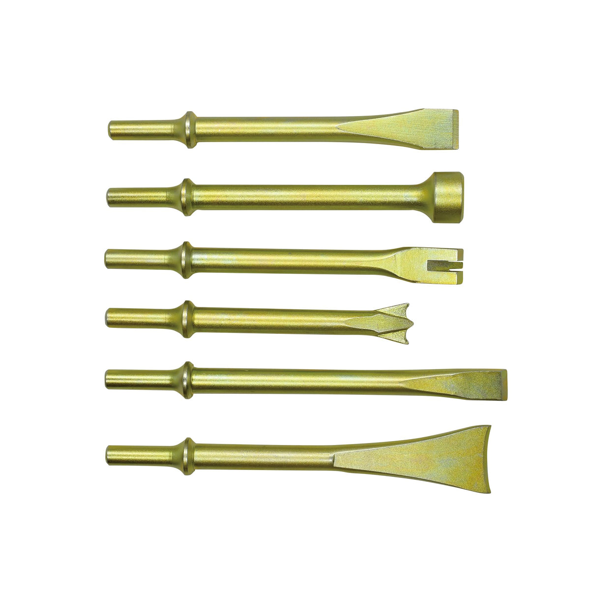 Astro Tools 401K6 cold chisels designed to resist chips and cracks under heavy use.