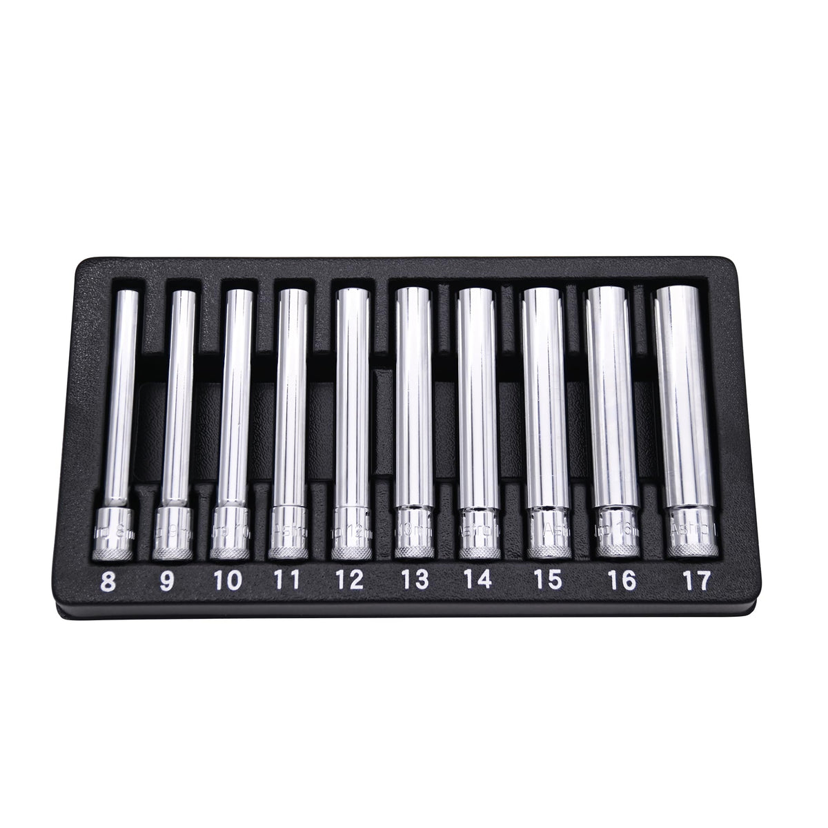 Astro Tools 4110 deep socket set for 3/8 drive with deep access in tight spaces.