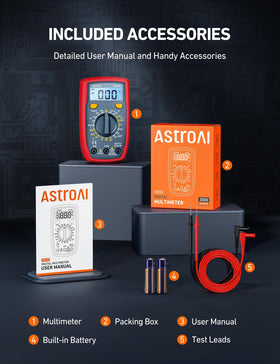AstroAI digital multimeter continuity buzzer active for quick circuit checks