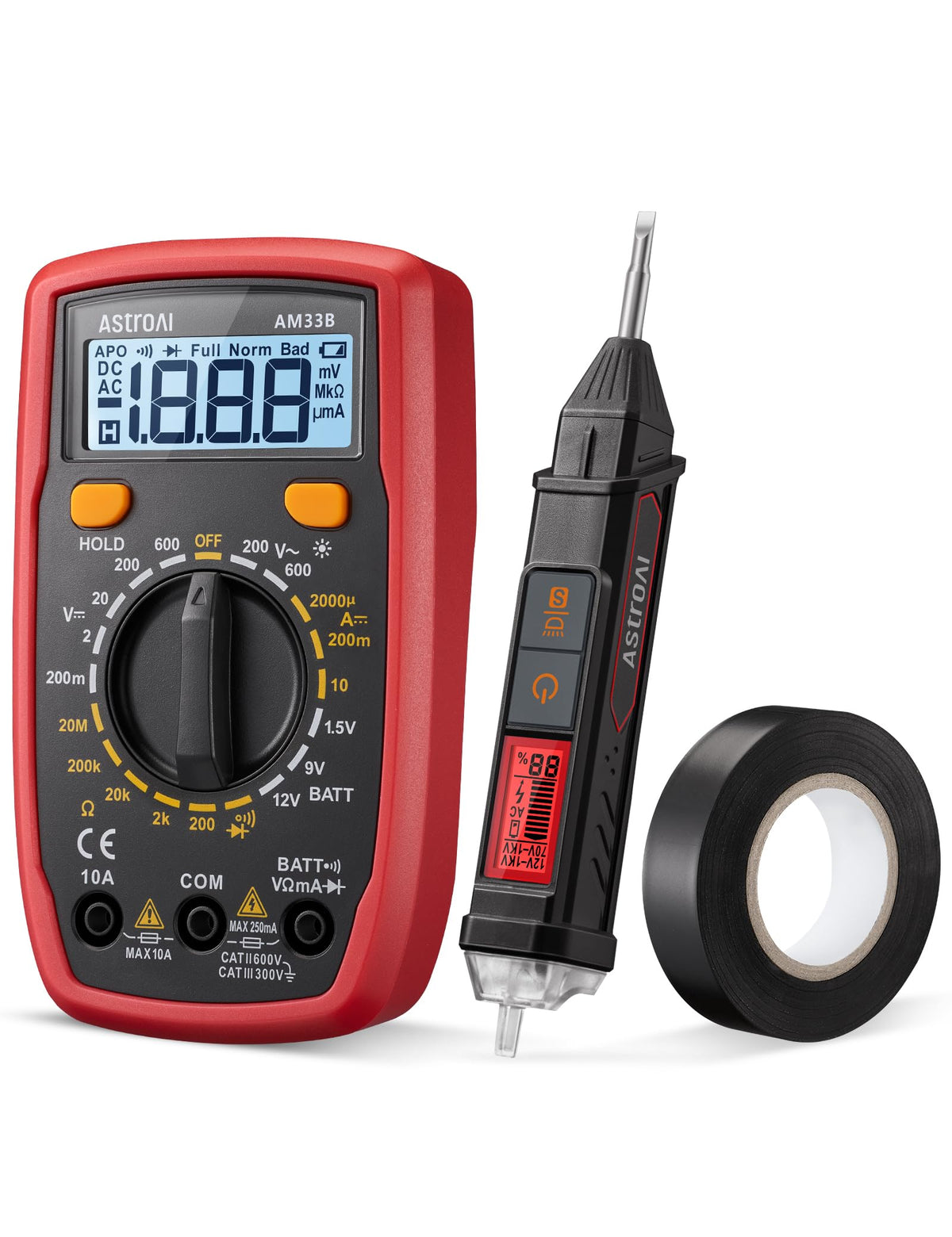 AstroAI ETK1 front view shows an all-in-one kit for quick circuit checks.