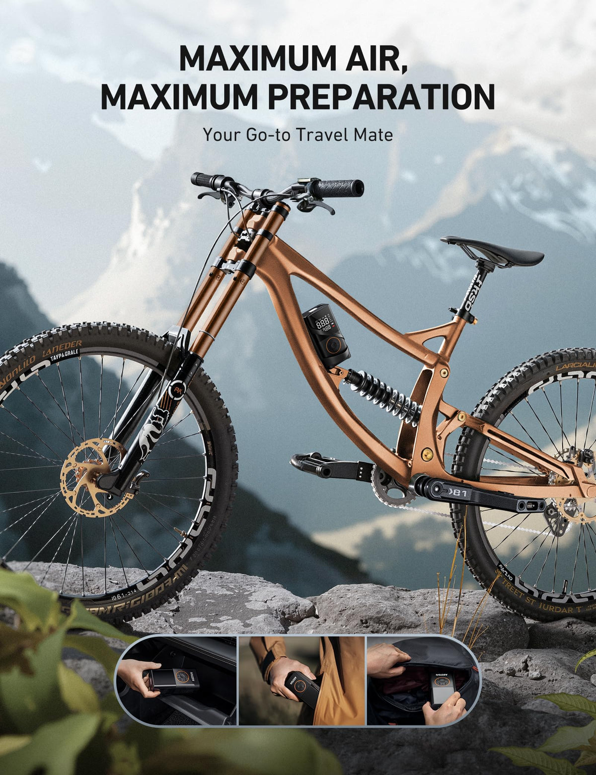AstroAI L7 fast inflation reaches tire pressures quickly.