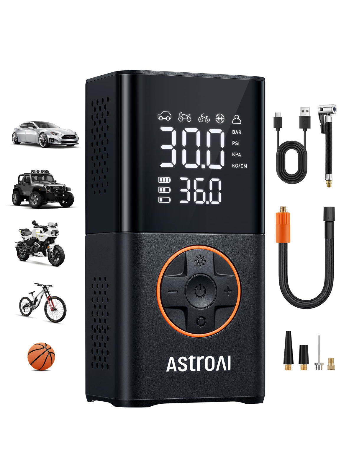 AstroAI L7 tire inflator in compact form for easy carry on trips.