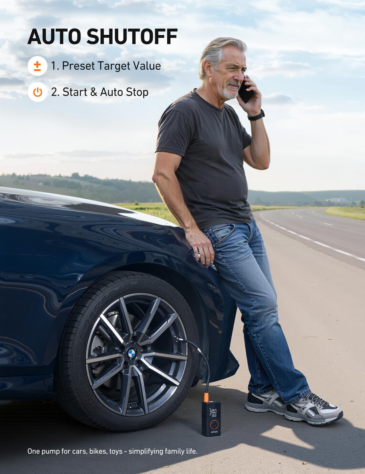 AstroAI L7 versatile inflation for cars bikes and balls.