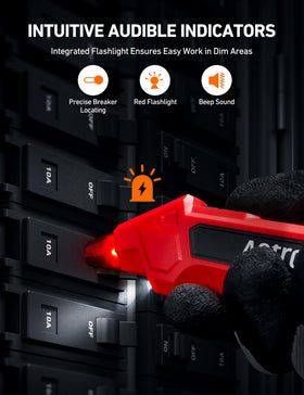 AstroAI LED-illuminated panel view aids operation in dark or cramped panels.