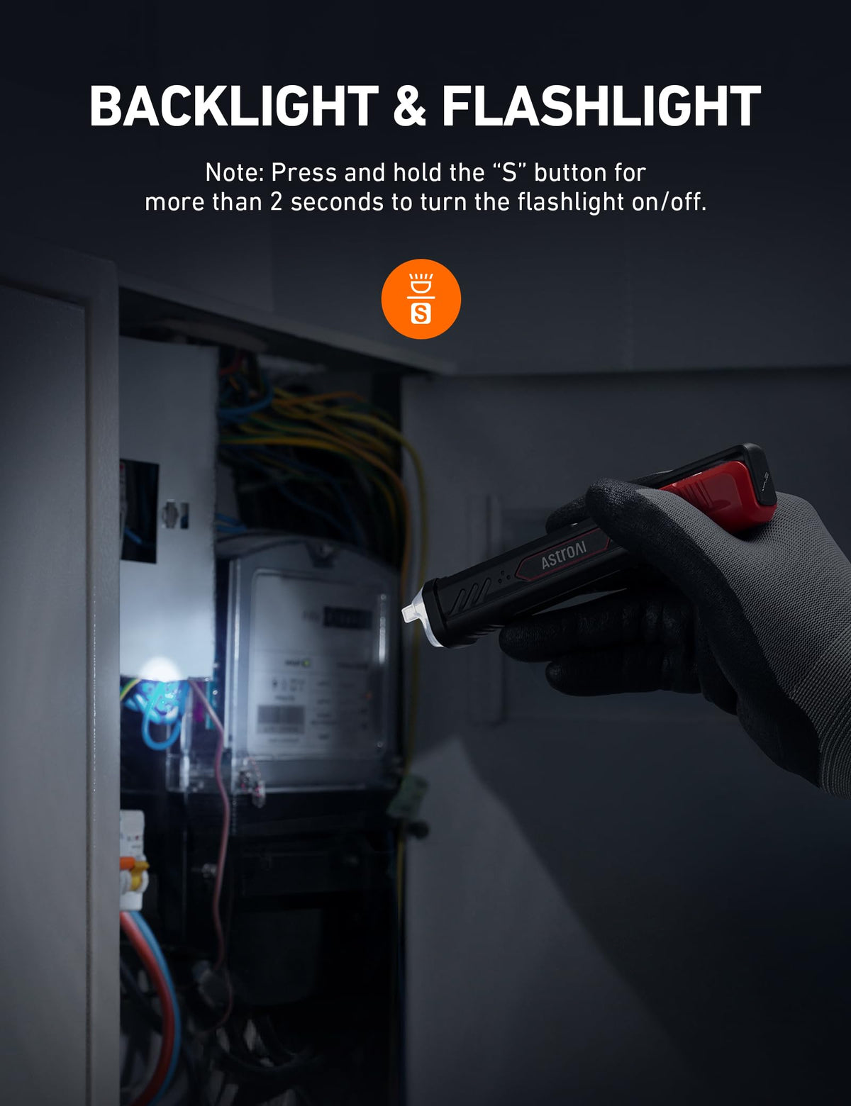 AstroAI VTS1000H built-in flashlight aids work in low light