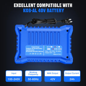 ASUNT Kobalt 40V charger status LED communicates charging and ready states