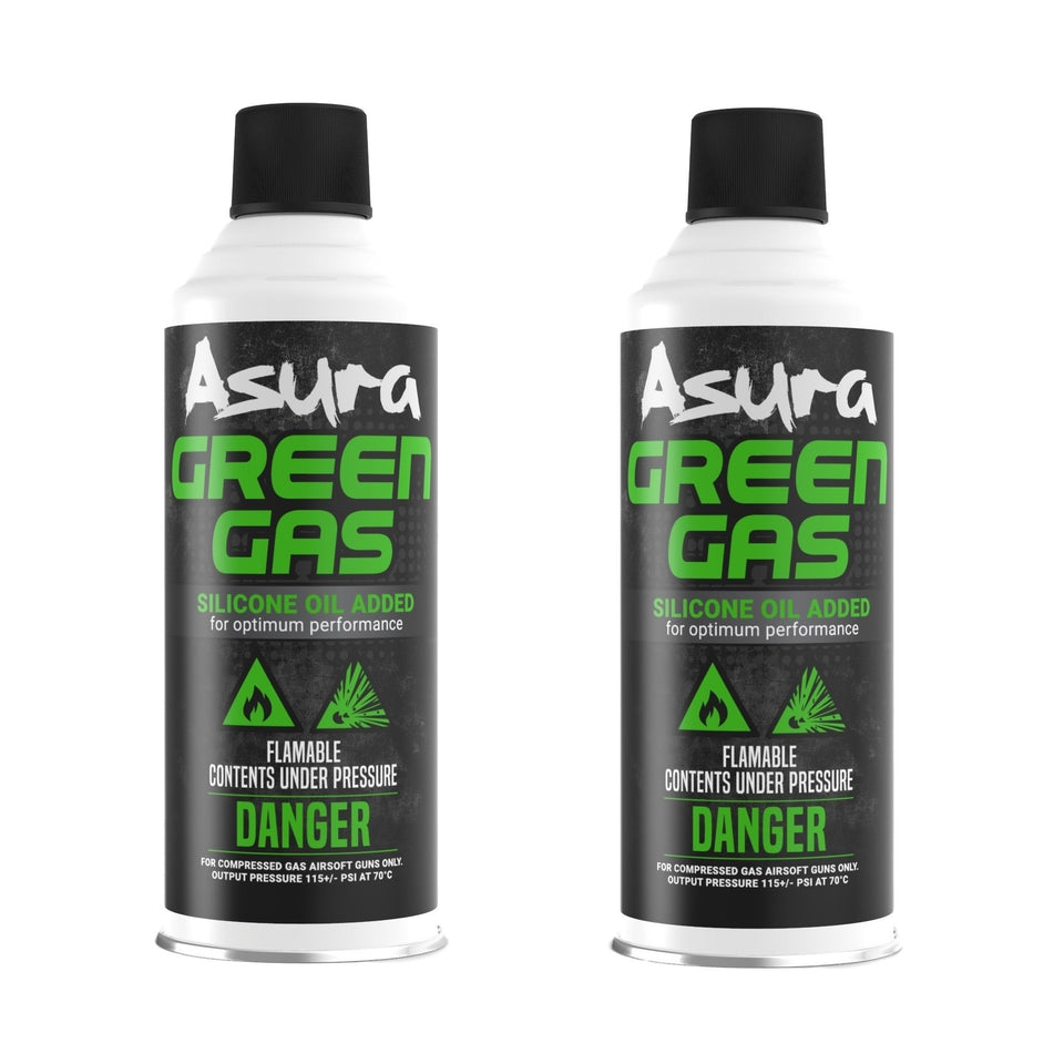Asura Power Green Gas G-1000 pack of 2 canisters for consistent performance.