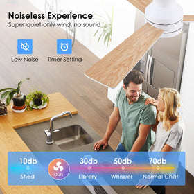 Asyko 46in fan with light dimming creates ambiance and energy efficiency.