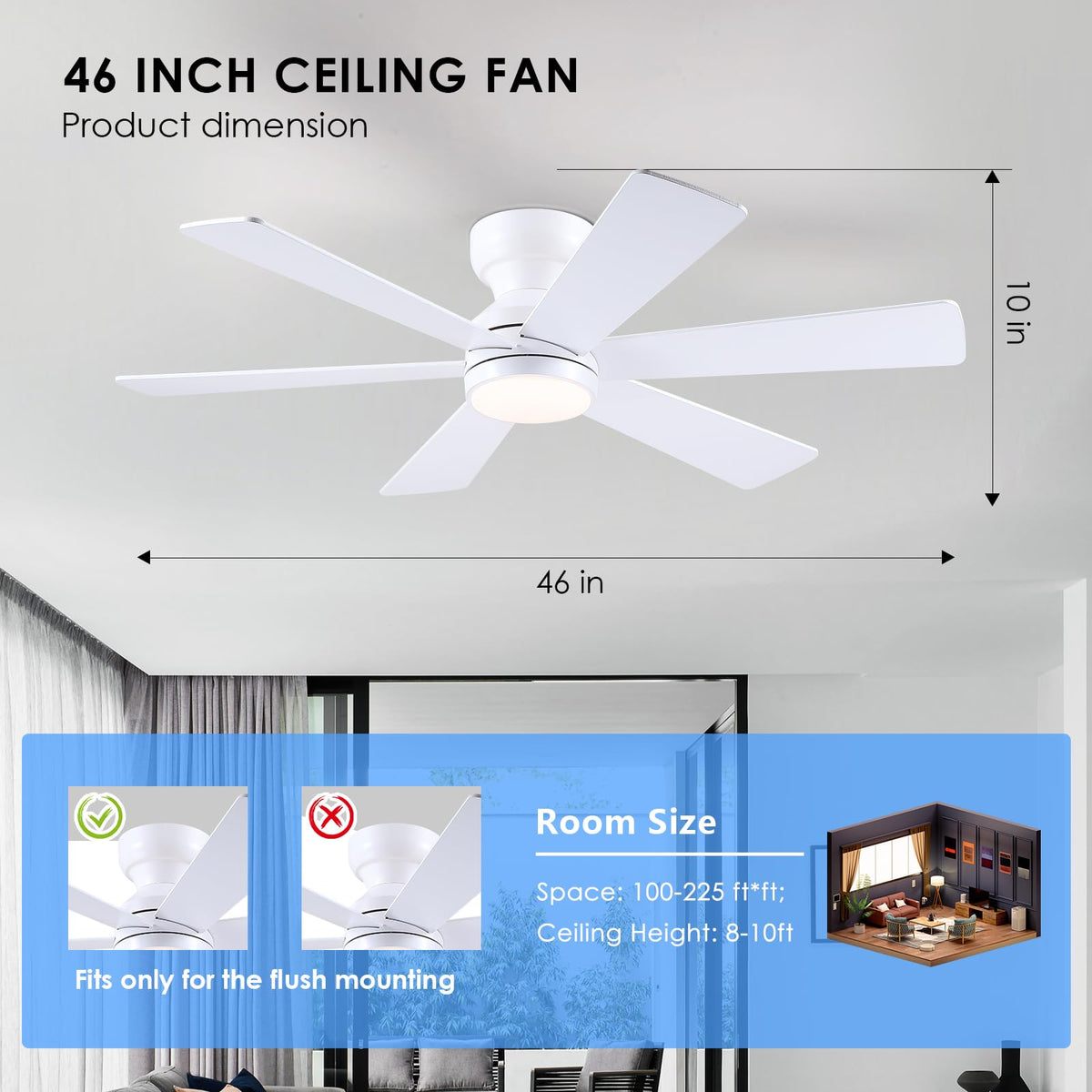 Asyko six blade design ensures steady quiet airflow.