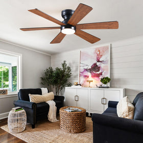 Asyko 46inch ceiling fan offers three color temperatures for cozy to bright illumination.