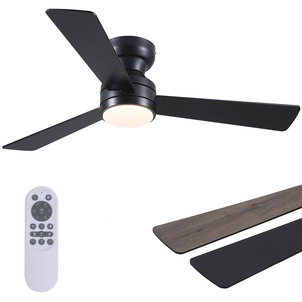 Asyko ceiling fan with lights 46-inch providing versatile ambient cooling and illumination.