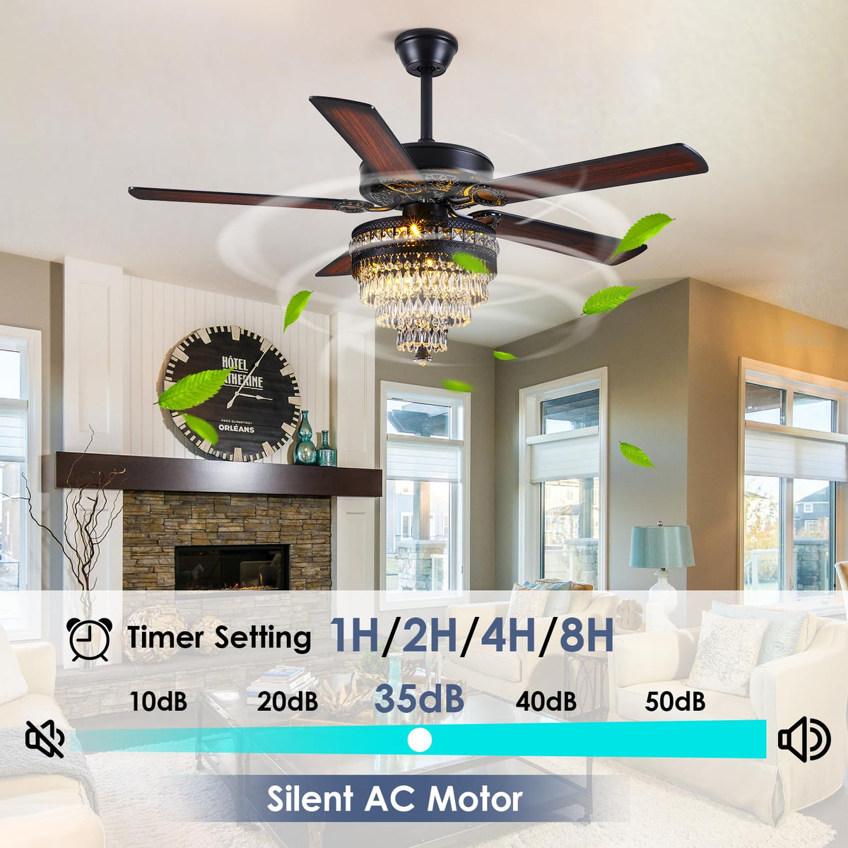 Asyko included 2 E12 bulbs illuminate the room without dimming.
