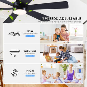 Asyko flush-mount ceiling fan with DC motor for a quiet, sleek setup.