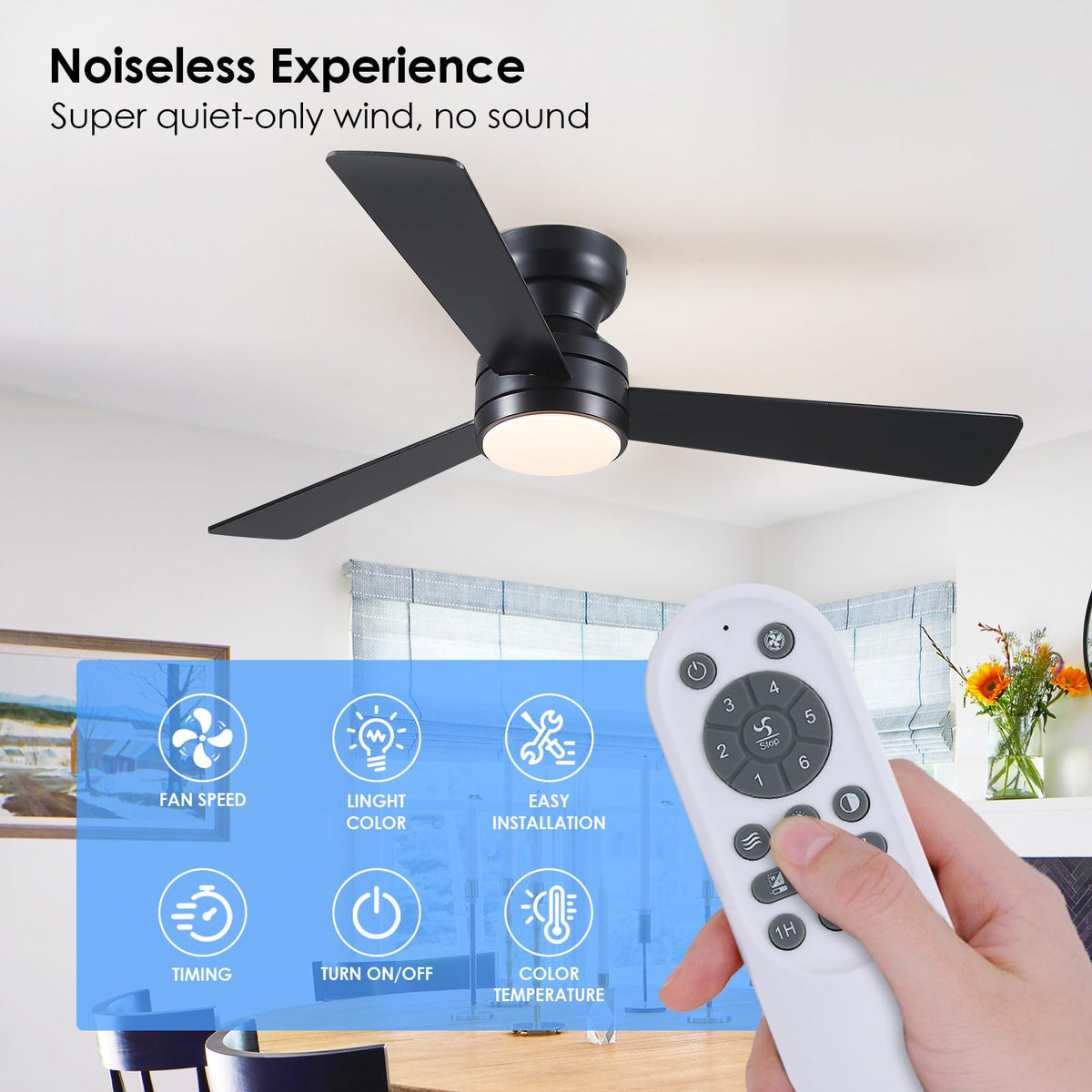 Asyko reversible copper motor enabling flexible airflow for seasonal comfort.
