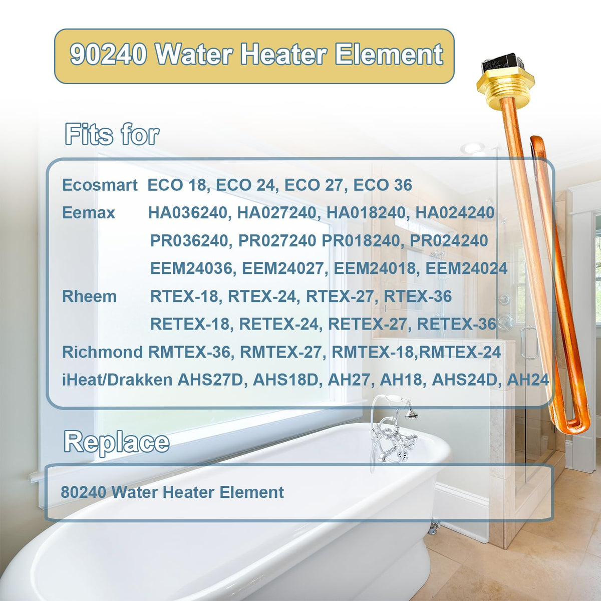 ATEEfaee 90240 brass-core element for reliable heat transfer and longevity.
