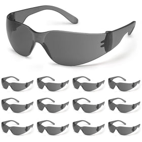 ATERET safety glasses grey frame close-up highlighting snug fit and lightweight protection.