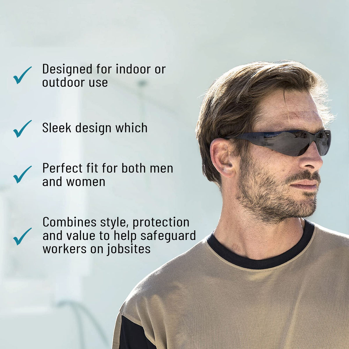 ATERET safety glasses packaging close-up indicating ready-to-use safety kit.