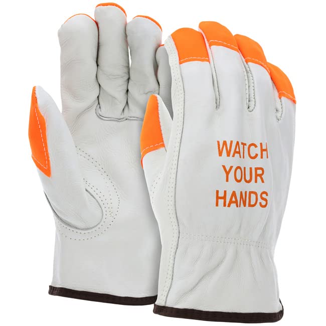 ATERET orange-tip gloves close-up for improved visibility in low light