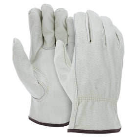 ATERET leather work gloves with full leather palm for durable protection