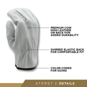 ATERET 100% grain cowhide leather gloves for durable wear