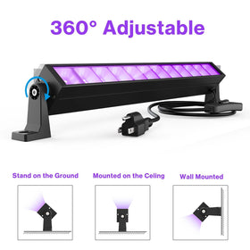 Atfoyer 40W black light bar wall-mount demonstrates flexible placement.