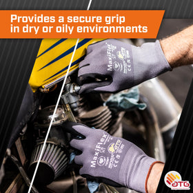 ATG MaxiFlex knit wrist close-up prevents dirt entry during work