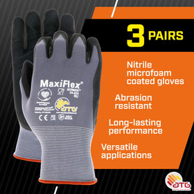 ATG MaxiFlex Ultimate close-up coating highlighting soft micro foam nitrile grip