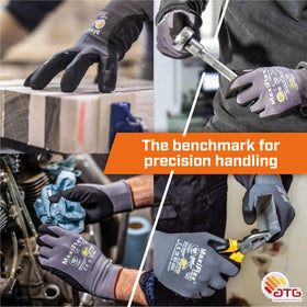 ATG MaxiFlex Ultimate gloves in use during assembly with steady grip