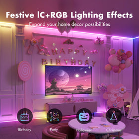 ATHONO LED strip with remote and app control for customizable lighting