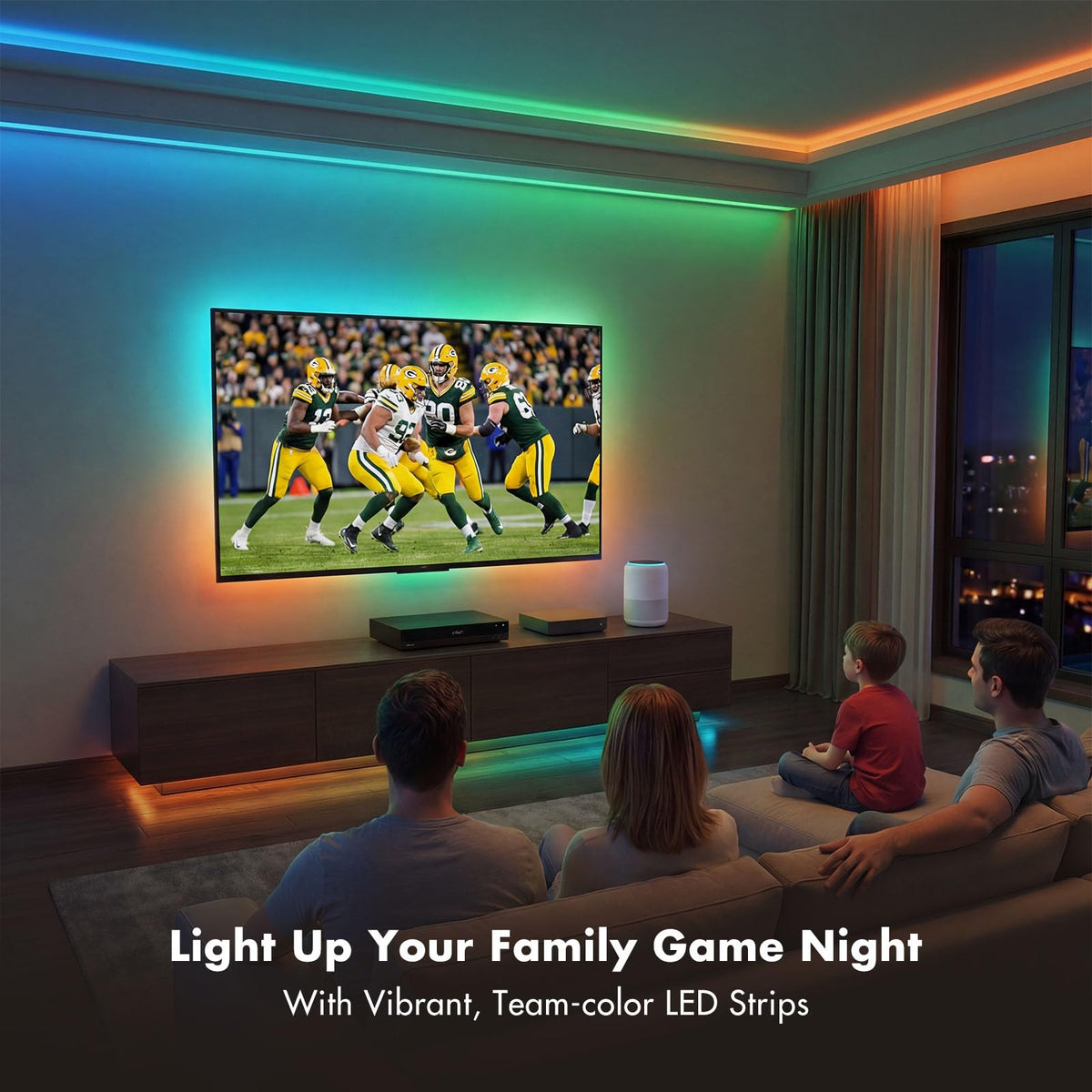 ATHONO LED strip with scheduling to automate daily lighting scenes