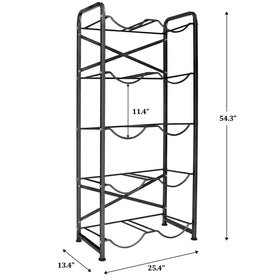 Ationgle 5-gallon water bottle rack side view highlights reinforced frame for durability